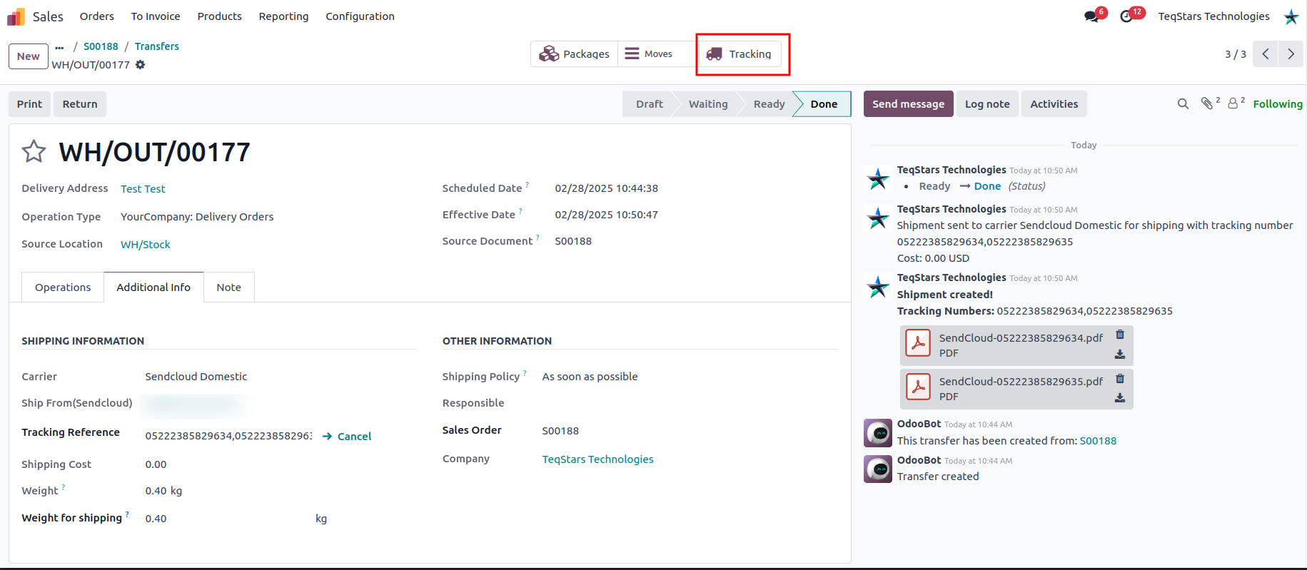 Delivery Order Tracking