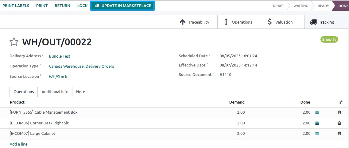 Update Order Status Button