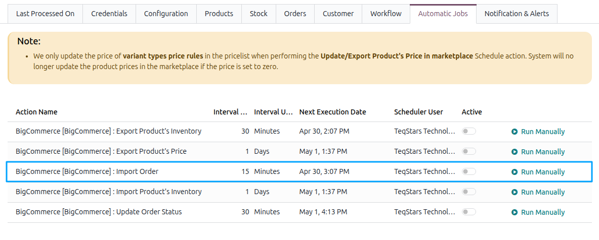 Orders Automatic Import