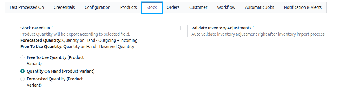 Stock Configurations