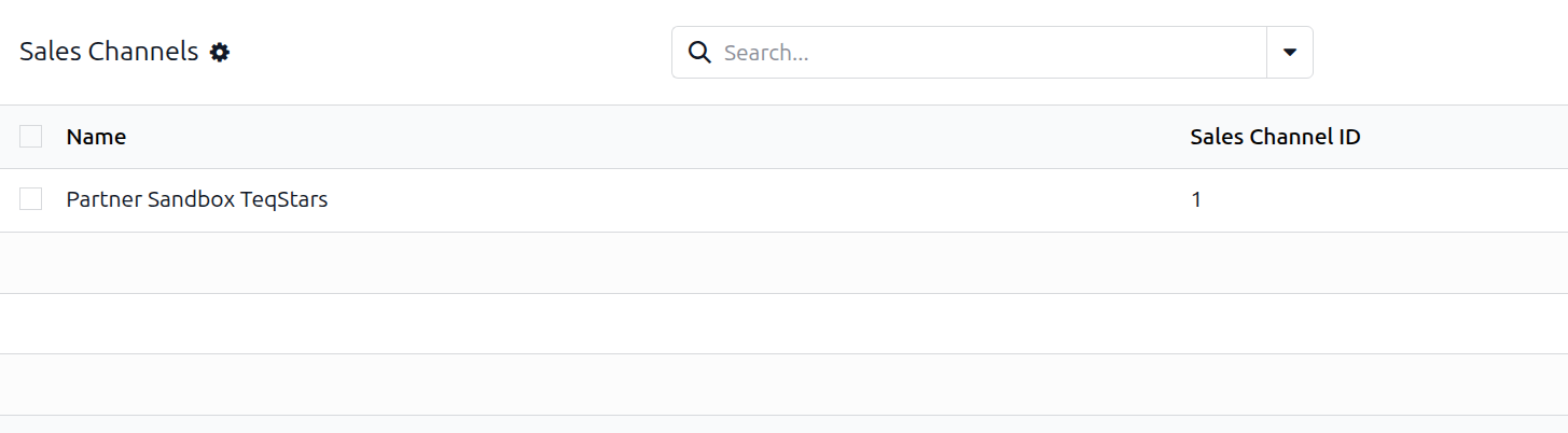 the Sales Channels list with the Name and Sales Channel ID columns