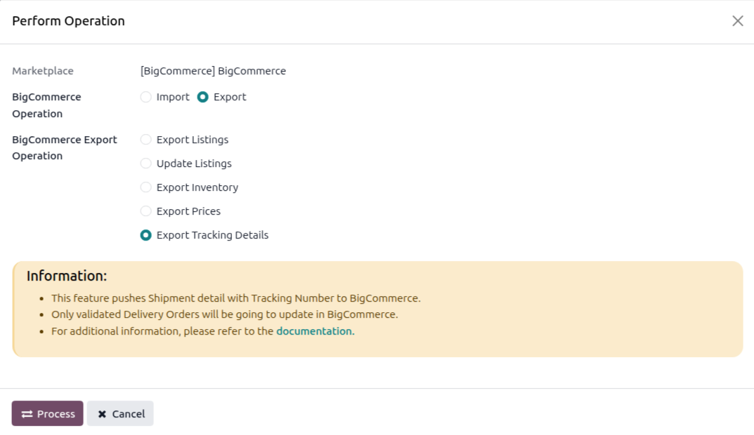 Update Order Status — Operation View