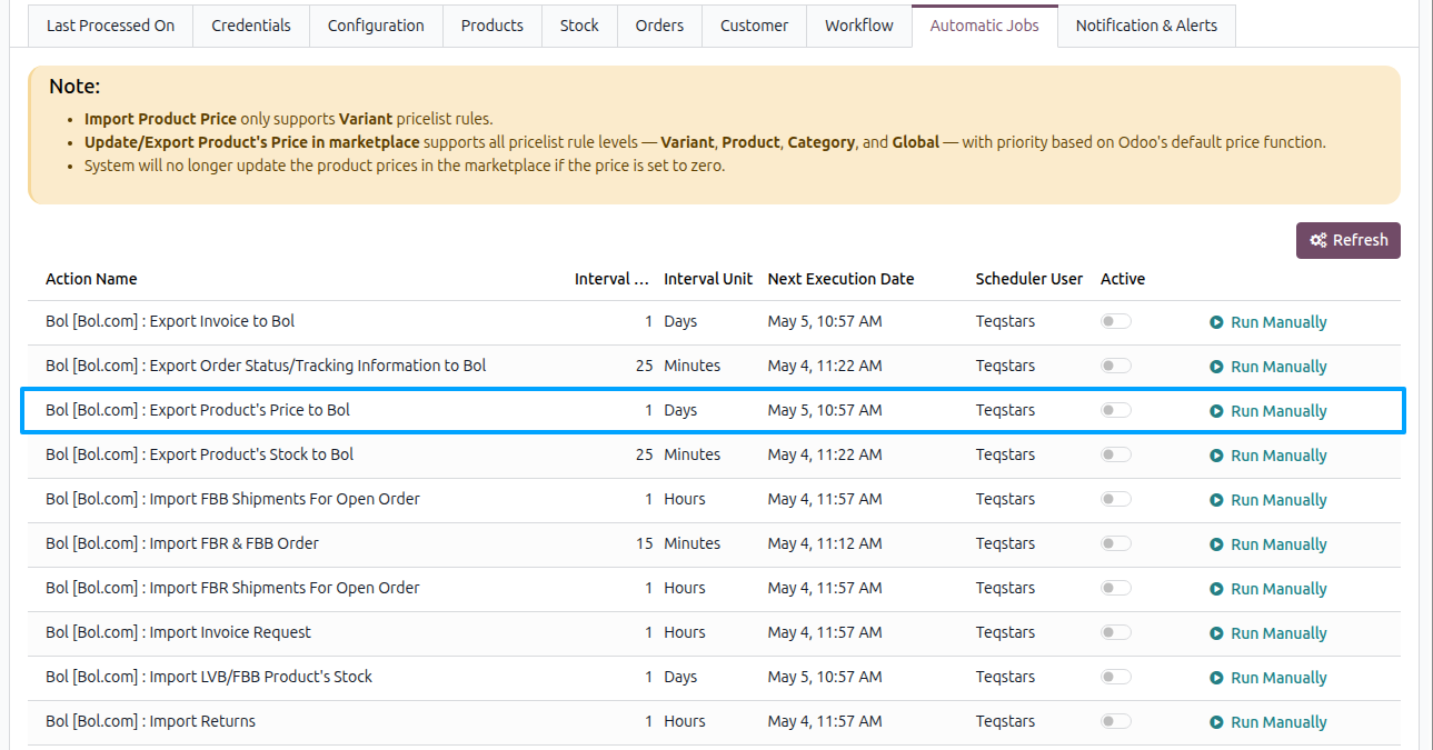 Bol.com Price Automatic Export