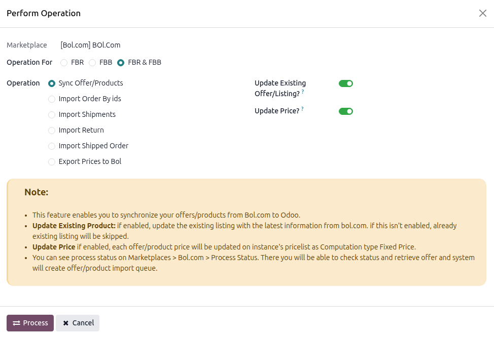 Bol.com price Import Screen