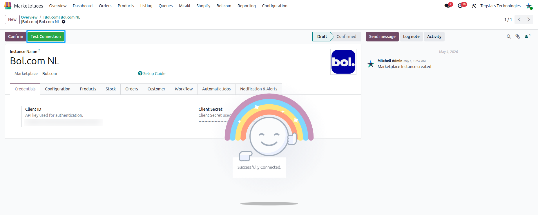 Bol.com Test Connection