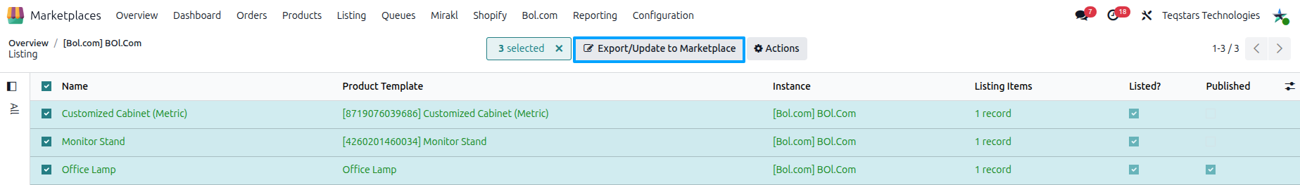 Bol.com Update listings Button