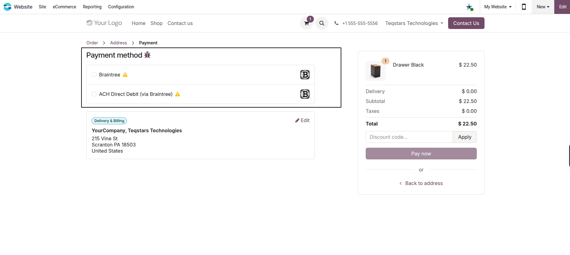 ACH Direct Debit Option at Checkout