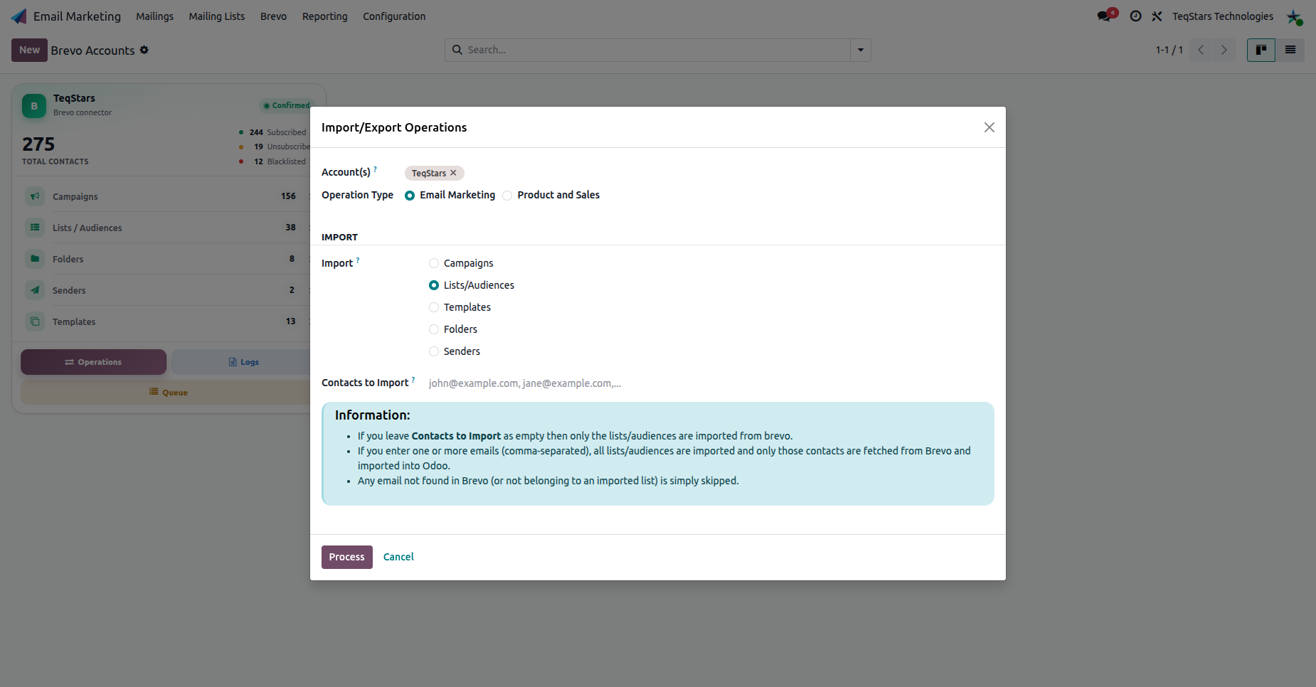 Import lists from Brevo