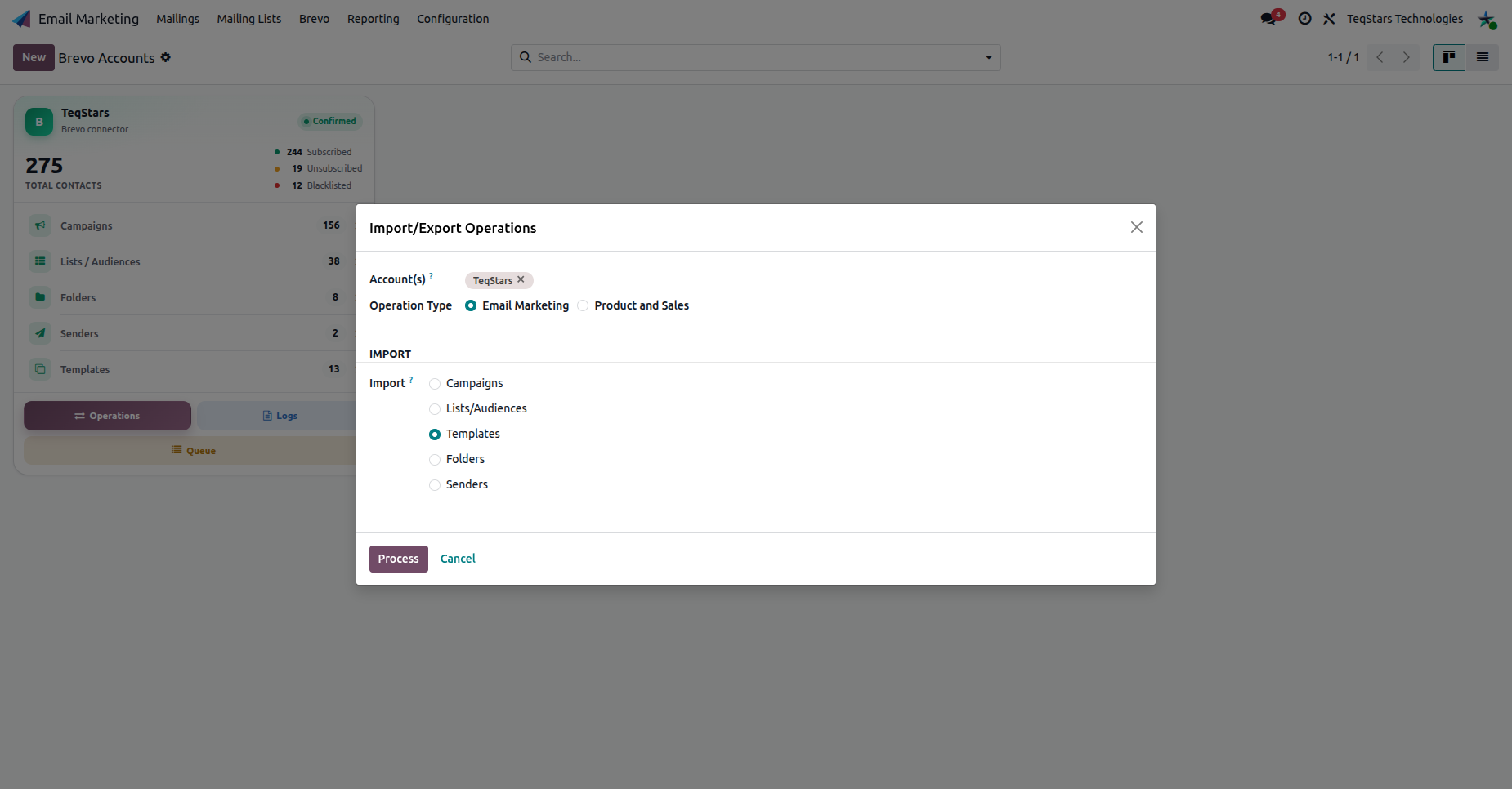Import templates from Brevo
