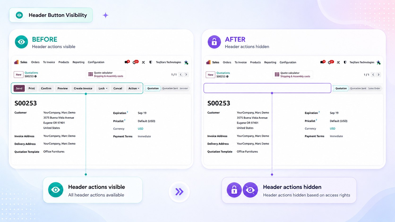 Header buttons hidden