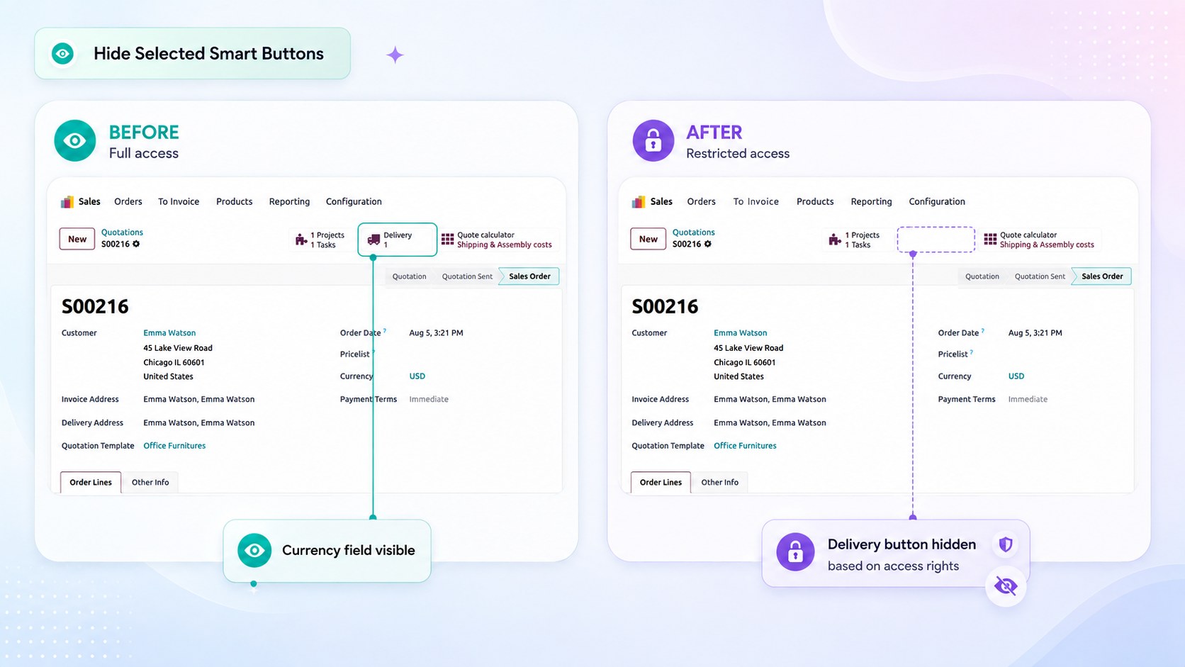 Smart buttons hidden