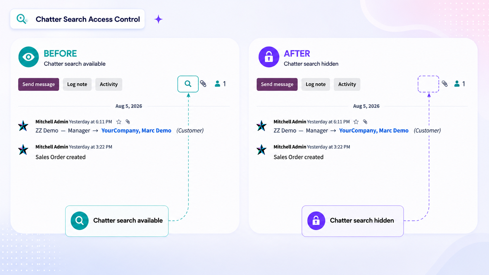 Chatter search hidden