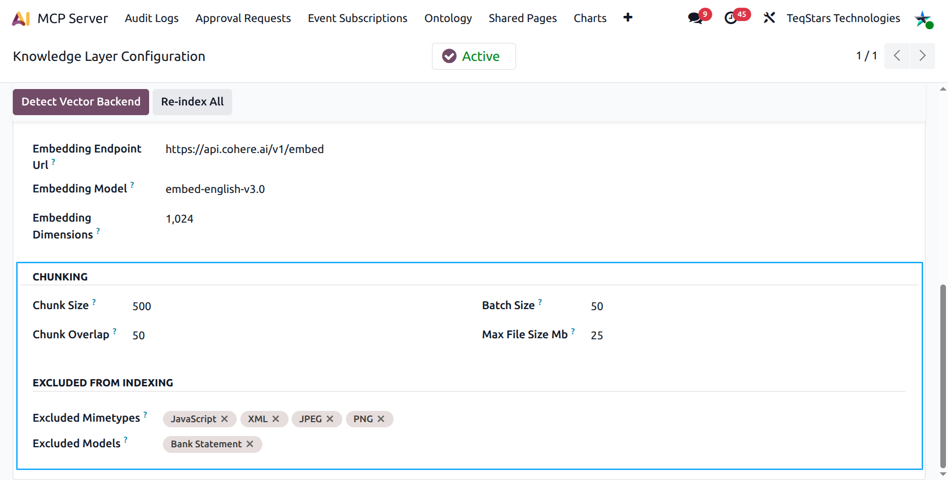 Chunking and Excluded from Indexing groups with several mimetype and model tag chips