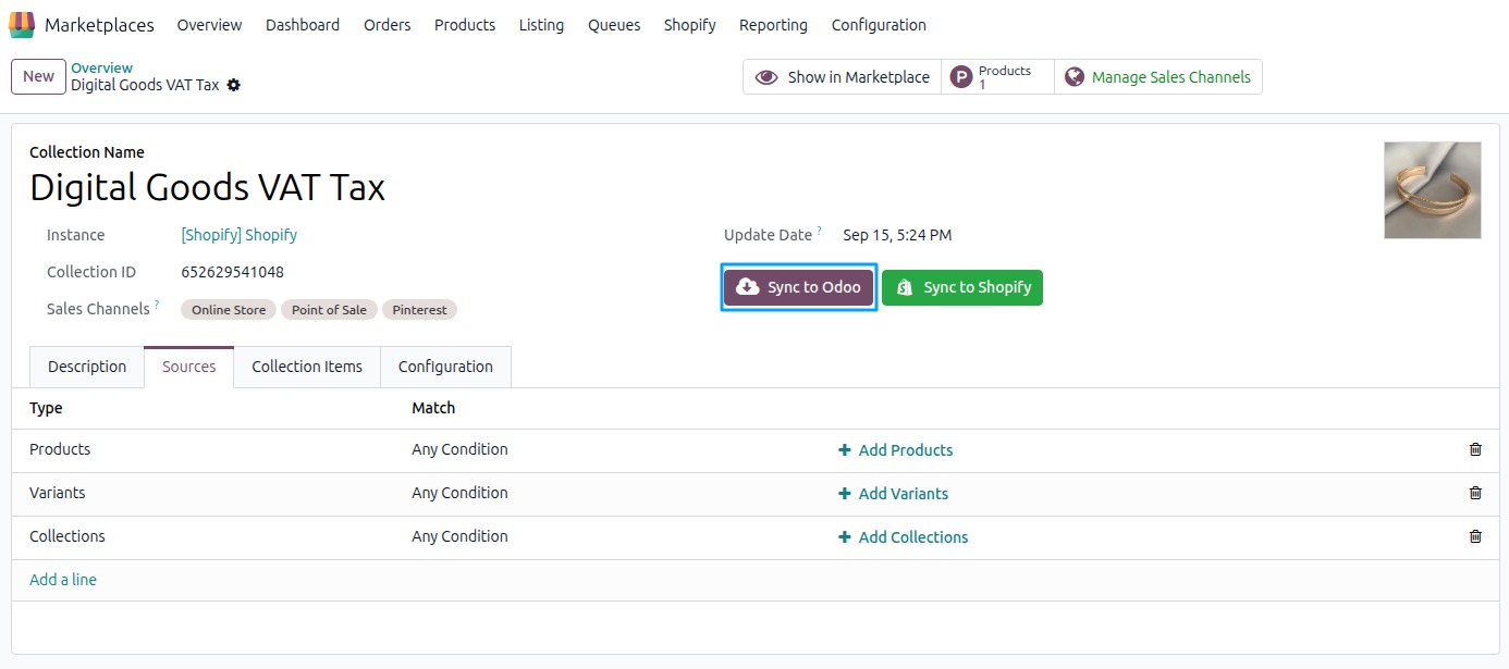 Sync to Odoo Button