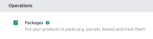 Enable the Packages feature to use Put in Pack.