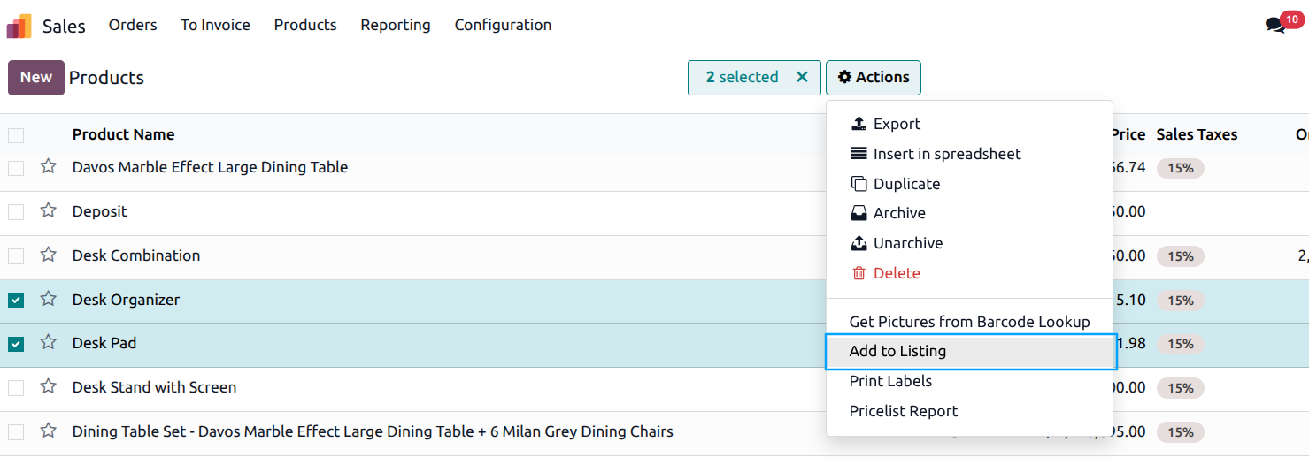 Add to Listing