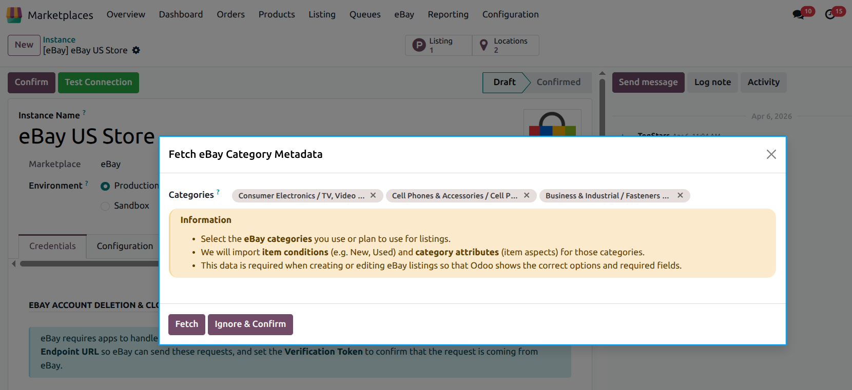 Category Metadata Fetch Popup
