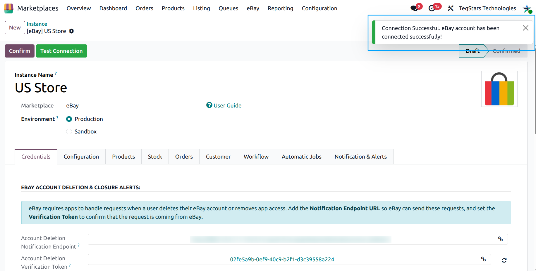 Redirected back to Odoo instance