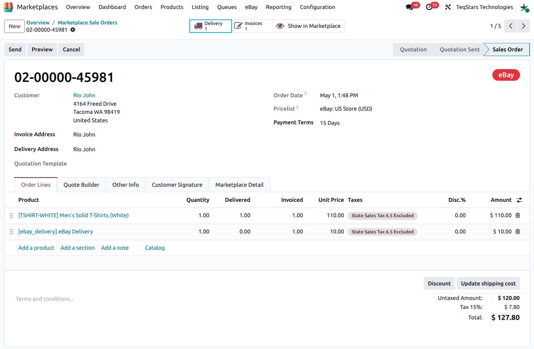 Sale Order View