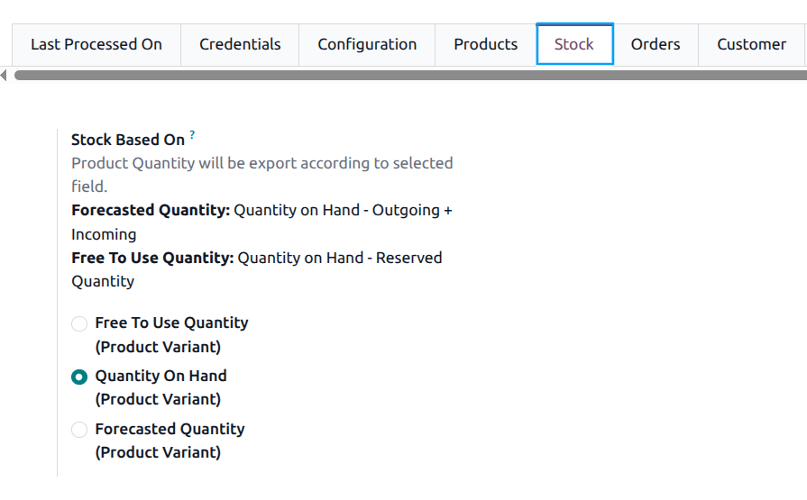 Stock Configurations