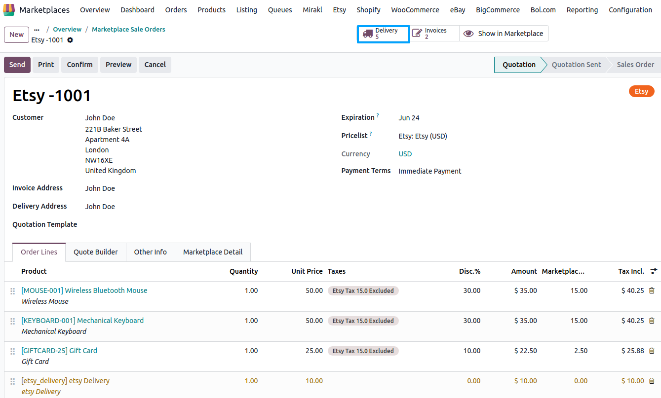 Sale Order View