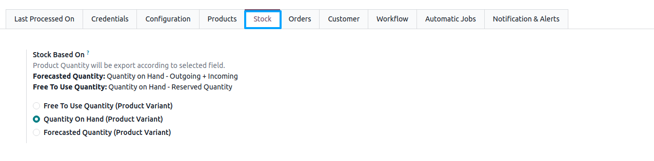 Stock Configurations