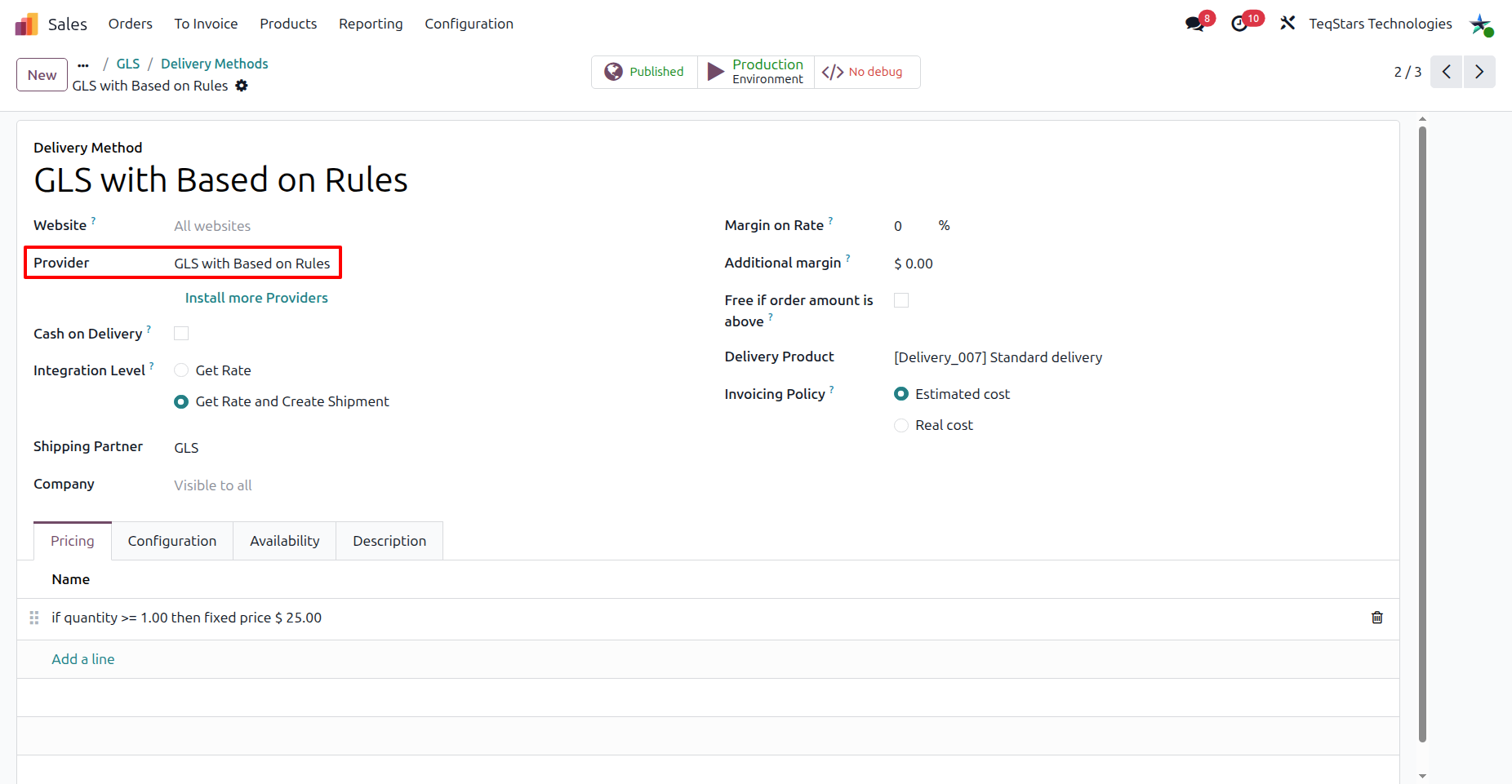 Configuring the GLS Delivery Method with Based on Rule.