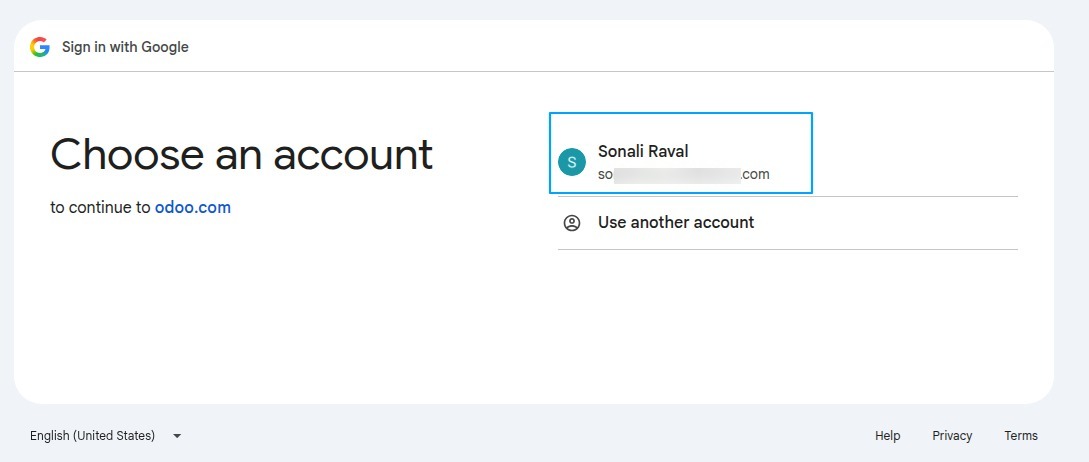 Google account chooser during the Drive sign-in