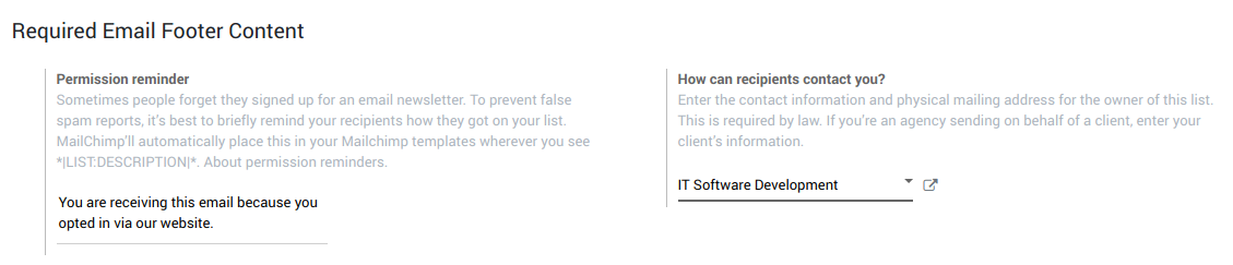 Required email footer content
