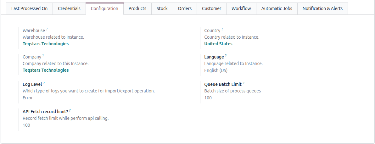 Mirakl Configuration Tab