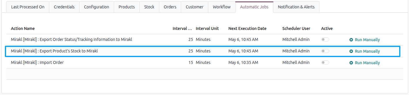 Inventory Automatic Export
