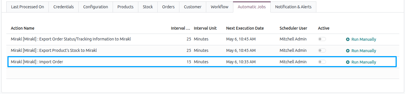 Orders Automatic Import