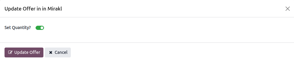 Update listings Option Popup