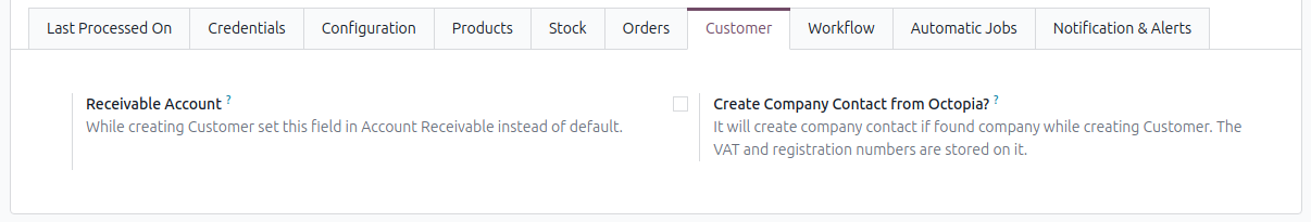 Customer configuration