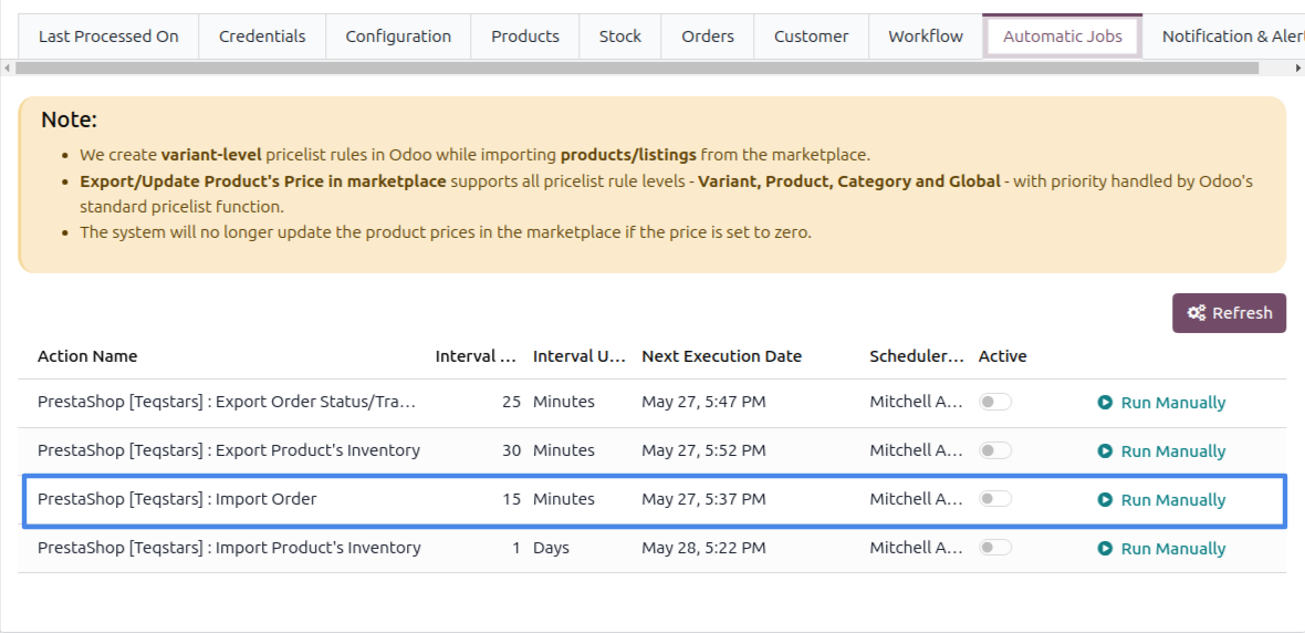 Orders Automatic Import