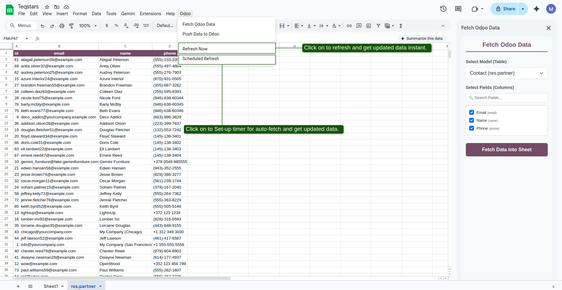 Incremental Fetch Data Output