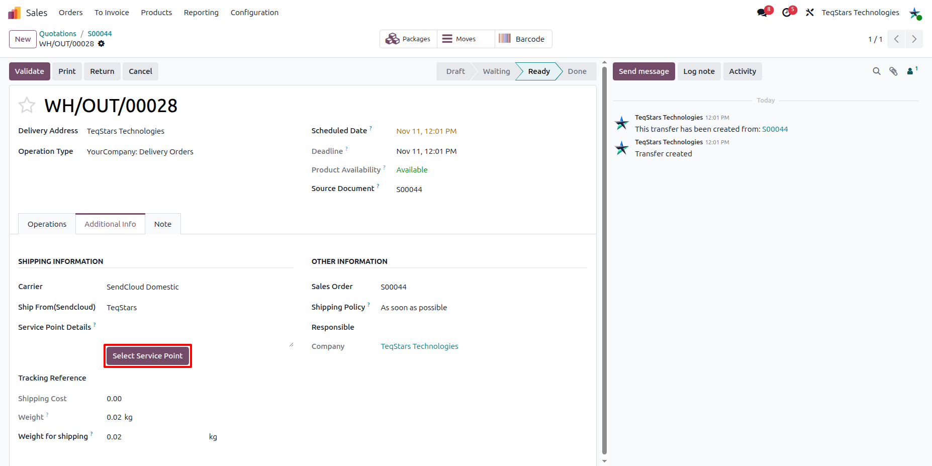 Delivery Order Configuration