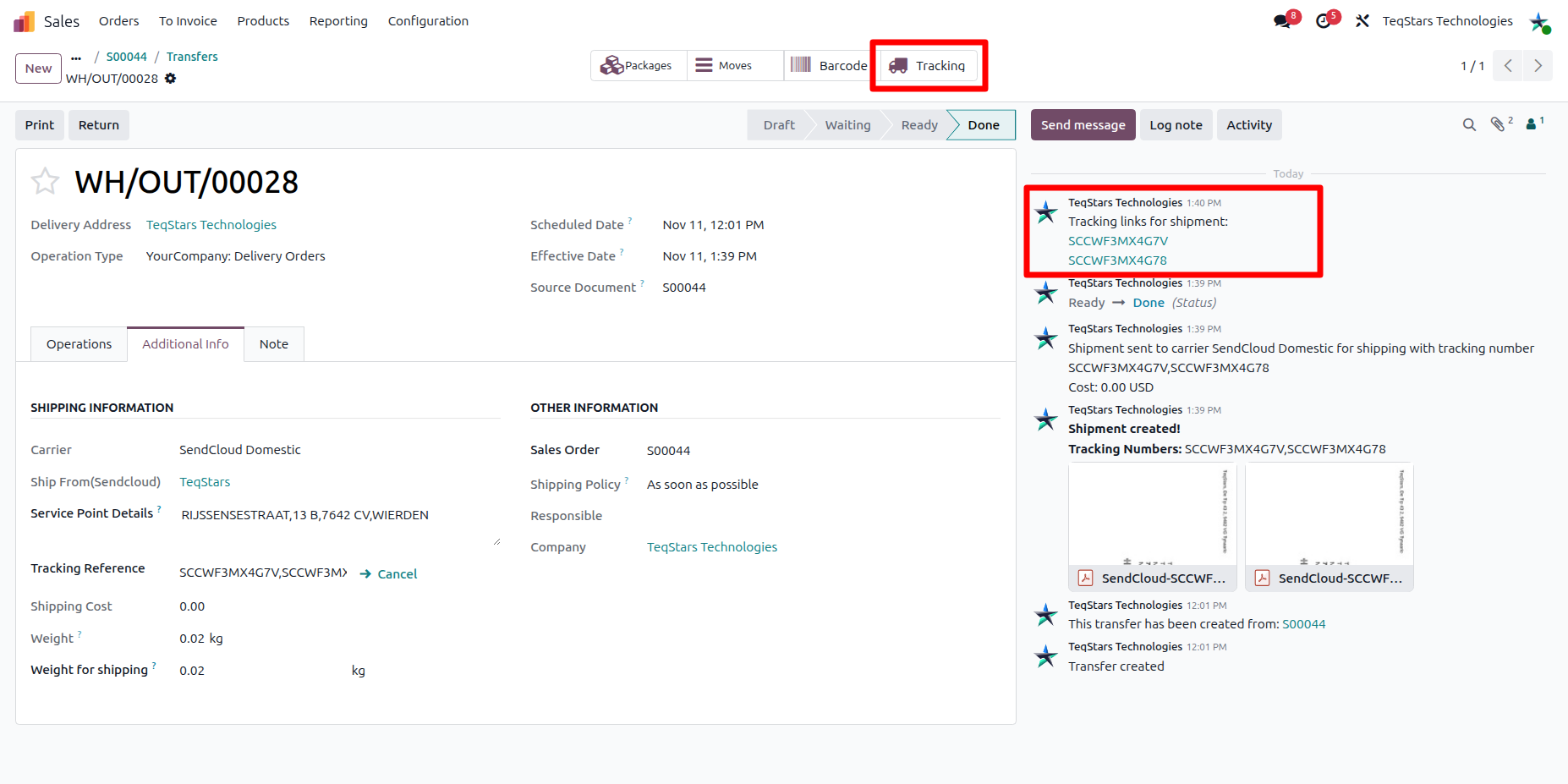 Delivery Order Tracking