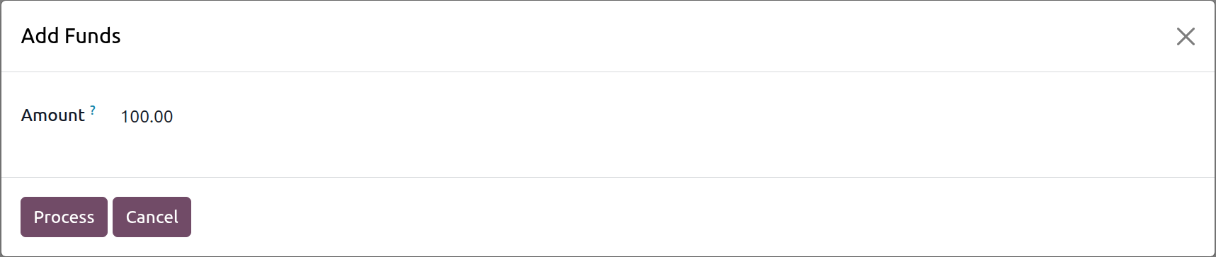 Add Funds wizard with the amount field