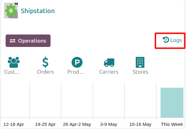 Logs link on the account kanban card