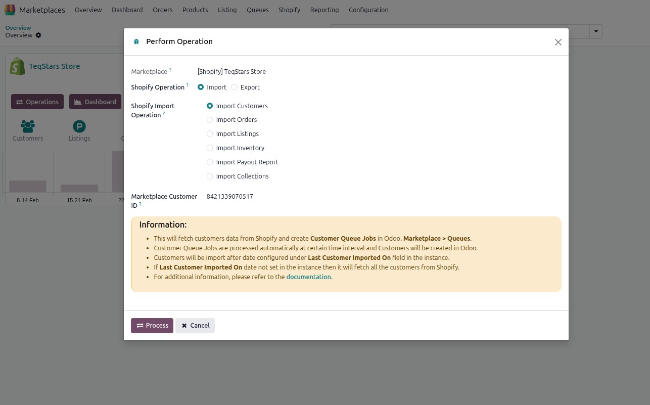 Customer Import Screen
