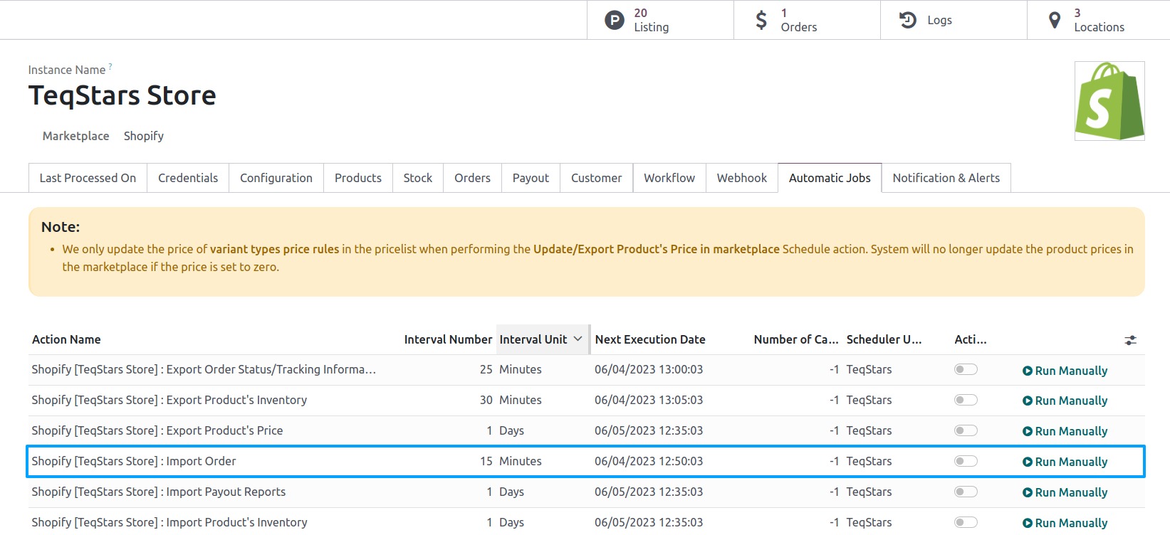 Orders Automatic Import