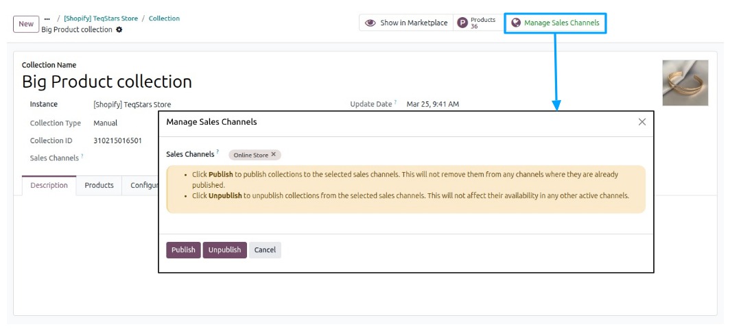 Manage Sales Channels Button