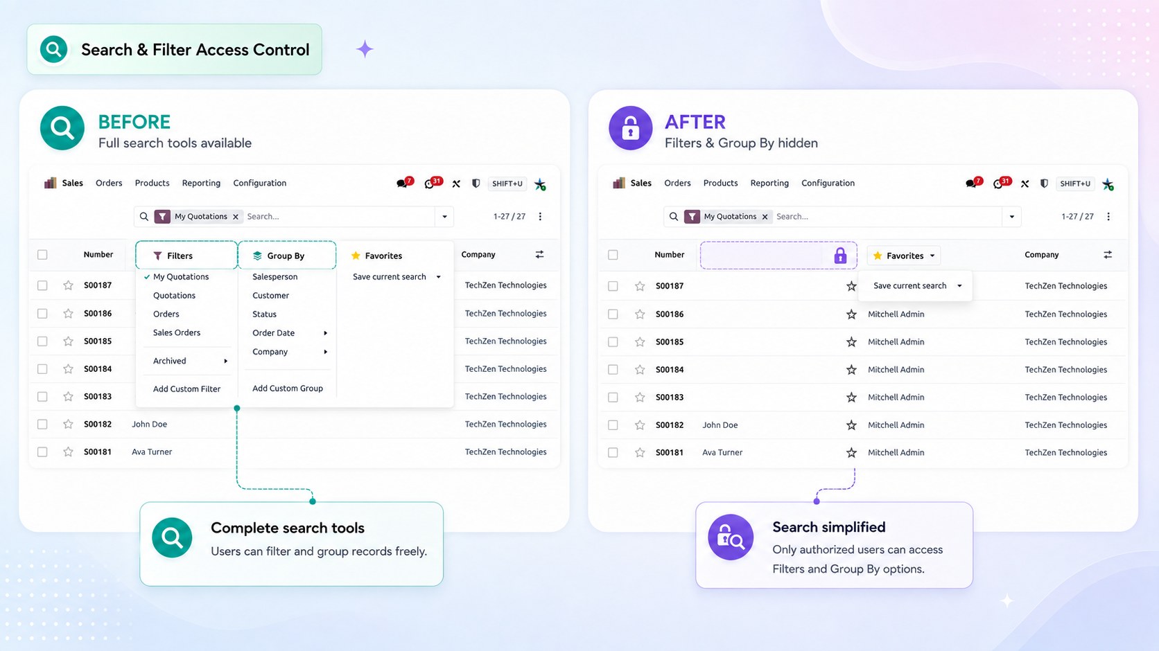 Filters and group by hidden