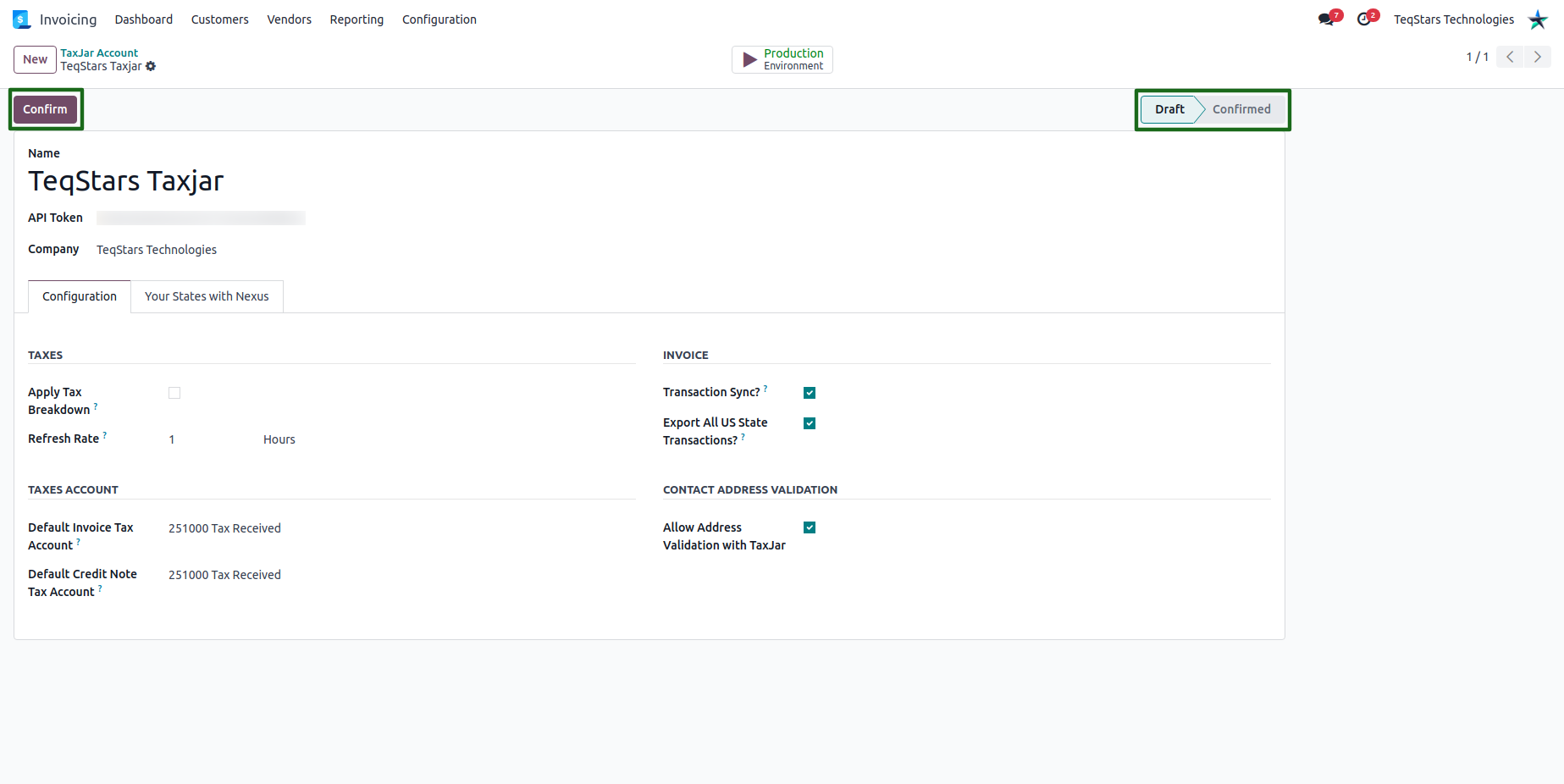 Enable Sales Tax Calculation.