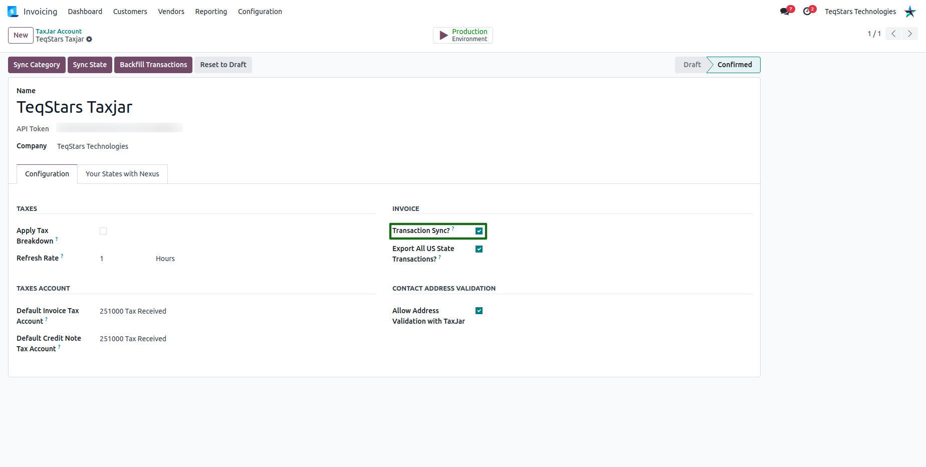 Transaction Sync.