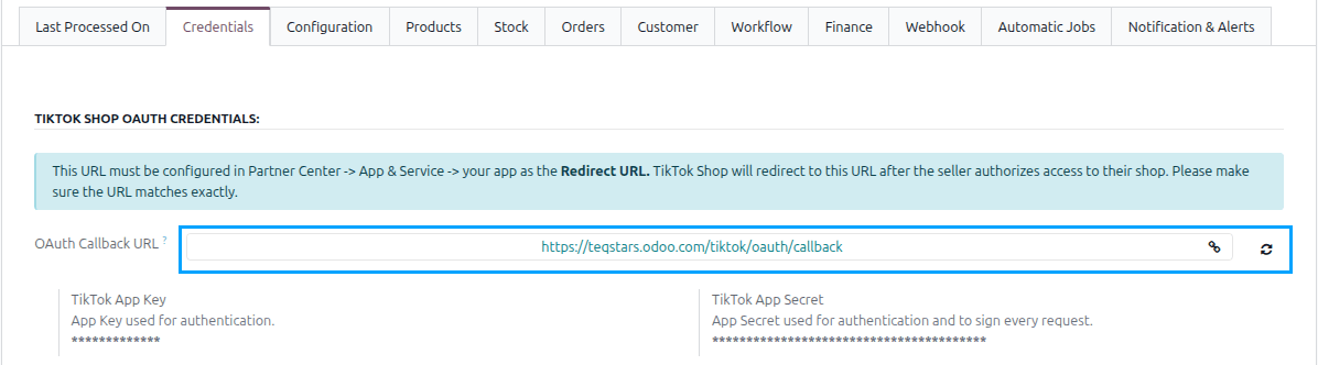 OAuth Callback URL