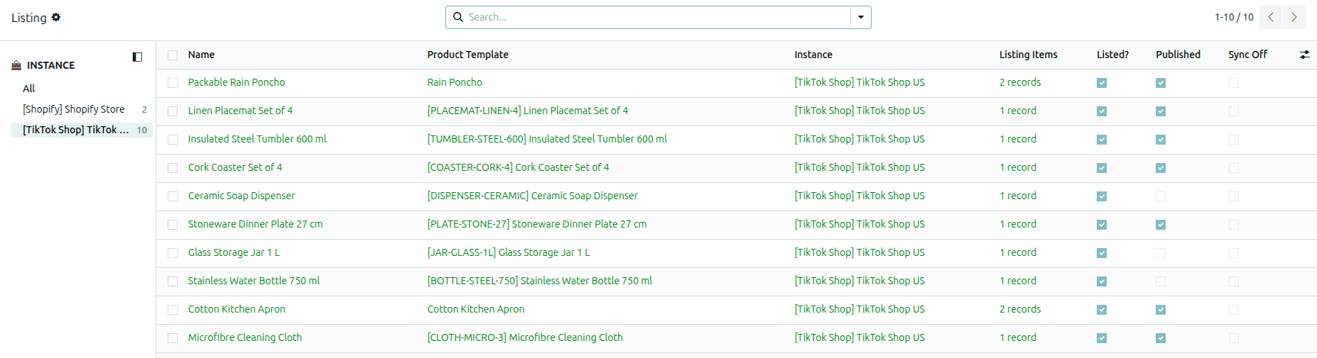 TikTok Shop Listings