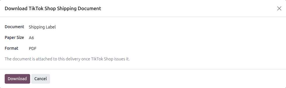Download TikTok Shop Shipping Document