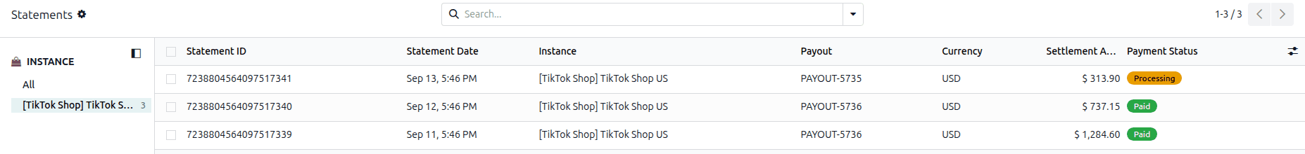 TikTok Shop Statements